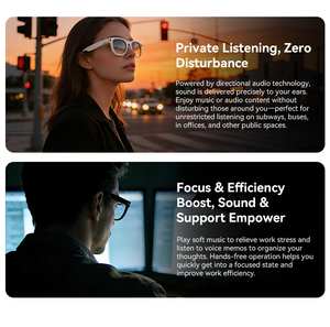 Gafas Inteligentes X01 Ultra Negras 1080P IPX-5 Resistentes al Agua con Carga Reversible, Control Táctil, Activación por <span class=keywords><strong>Voz</strong></span>, Reproducción de Música, Chat GPT - Product Image 5