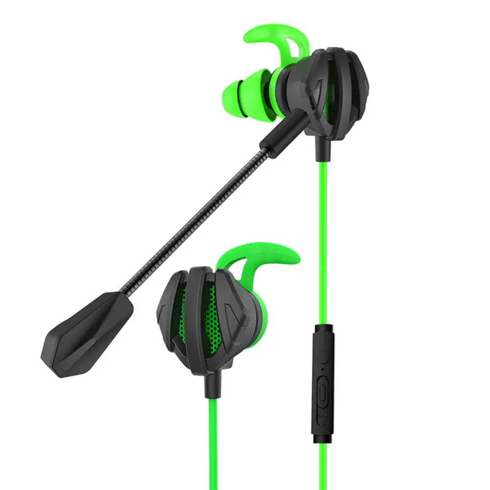 3.5mm kulaklık taşınabilir dinamik gürültü azaltma In-kulak kablolu çağrı kulaklık oyun kulaklığı bilgisayar kulaklık çift mikrofon ile G6