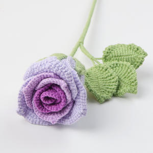 Forever โครเชต์ดอกไม้ที่เป็นมิตรกับสิ่งแวดล้อมดอกเดียวดอกไม้ประดิษฐ์ทำด้วยมือของขวัญวาเลนไทน์โรแมนติกสำหรับภรรยาดอกไม้โครเชต์ - Product Image 5