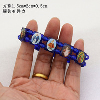 Bracelet extensible catholique pas cher, bijoux personnalisés, perles en plastique, autocollant lumineux, Saints, bracelet religieux communautaire, cadeaux