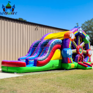 Maison gonflable à grande roue avec toboggan pour les fêtes d'anniversaire des enfants, les événements de carnaval et les célébrations du parc d'attractions - Product Image 2