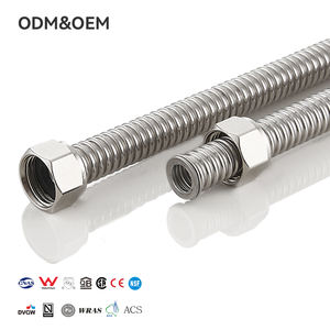 욕실 화장실 용 골판지 도금 스테인레스 스틸 온수기 호스 유연한 부식 및 내화학성 배관 호스 - Product Image 1