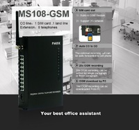 Système téléphonique PBX mini-interphone 8 lignes Excelltel MS 108 noir avec carte SIM pour usage professionnel