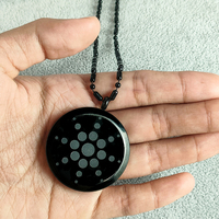 Collier pendentif énergie quantique en acier inoxydable, ions négatifs, infrarouge lointain, bloqueur EMF 5G, anti-radiation CAMAZ CM8216 Noir Or