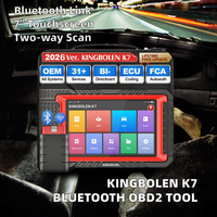 Kingbolen K7 BT für OBD2 Diagnosegerät 12V Bidirektionales Scan-Tool mit Lebenslangem Kostenlosem Update Auto OBD2 Scanner 7-Zoll-Bildschirm