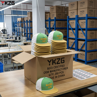 Casquette de baseball légère et réglable verte et jaune, perforée au laser, 5 panneaux, de haute qualité, vente en gros, par le fabricant