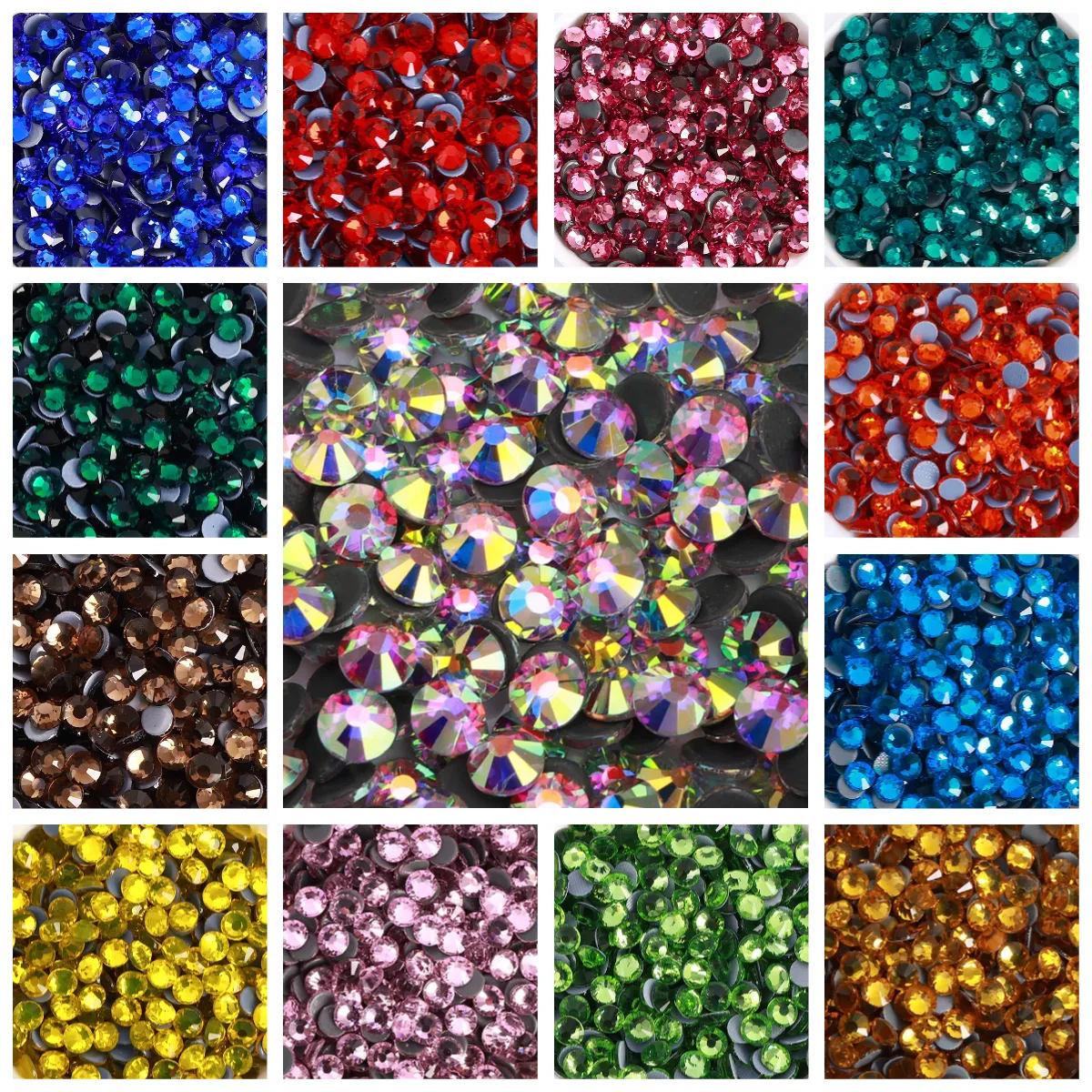 QIYI Vidro Strass Bulk Atacado Hotfix SS16 SS20 120 Mais Cor Cristal Hot Fix Strass