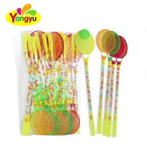 Plastic Tennis Racket Toy With Fruit Flavor Sweet Mini Candy