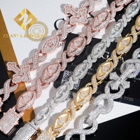 Nuevos Diseños de Pulseras de Moissanita, Plata 925 Chapada en Oro, Pasa el Test de Diamantes, Pulsera de Moissanita para Hombre, Gran Venta