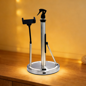 Stainless Steel Dual Power <b>Paper</b> Dispenser Adjustable LED <b>Tissue</b> <b>Paper</b> Towel Holder Stand with Suction Base for Bathroom & Home - Product Image 3