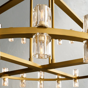 Lámpara colgante de cristal rectangular moderna con barra ajustable, candelabro lineal para comedor, decoración de lujo para el hogar - Product Image 3