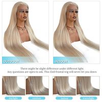 Perruque Lace Front 13x6 en Cheveux Humains Lisses Blond Platine, avec Frontale HD Lace, Perruques en Cheveux Humains Blond Platine