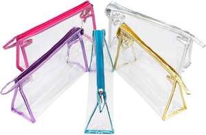 Sacs de maquillage transparents en PVC imperméables avec fermeture éclair pour femmes, pour bagages, cosmétiques et articles de toilette, vente en gros - Product Image 2