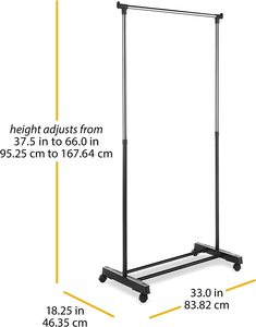 Multiple Uses <b>Strong</b> Design Expandable Collapsible and Easy to Carry Metal Wall Iron Standing Coat Rack Stand with <b>Shelf</b> - Product Image 3