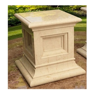 Trụ Đá Sợi Thủy Tinh Màu Be Ai Cập Trụ Đá Thiết Kế Đơn Giản Cột Đá Cẩm Thạch Đặc Với Thủ Đô Corinthian - Product Image 2