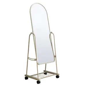 옷가게에 있는 금속 구조를 가진 지면 드레싱 거울 폴리를 가진 침실 전장 거울을 위한 지면 거울