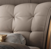 Lit de rangement rembourré en tissu style bouffant français, tailles Queen et King, sur mesure, OEM, mobilier de chambre à coucher, vente en gros