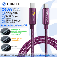 Câble USB-C OEM en gros 240W avec coupure intelligente de l'alimentation, câble de données USB-C 100W personnalisé 0,9m 1,8m 3m pour téléphone, tablette, ordinateur portable