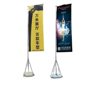 Easy set up aluminum material flagpoles 5m flag banner for advertising