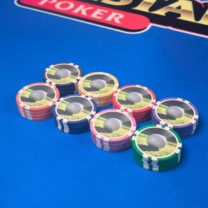 Jetons de poker de golf personnalisés de qualité supérieure 39 mm 10 g - Design personnalisé amusant pour le jeu sur le terrain, idéal pour le putting green, souvenir de club de golf - Product Image 2