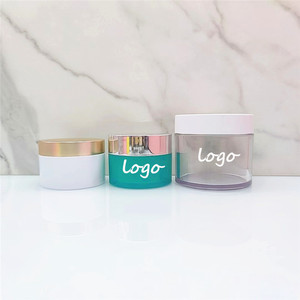 <span class=keywords><strong>Pot</strong></span> en plastique PET de luxe personnalisé 50ml 100ml 200g 250g 300g pour crème <span class=keywords><strong>visage</strong></span>, contenant à crème pour les yeux à paroi épaisse, pots en plastique pour gommage corporel - Product Image 1
