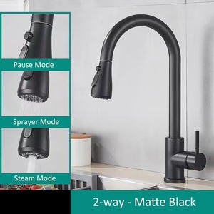 صنبور حديث قابل للسحب والرش <span class=keywords><strong>304</strong></span>، حنفية لحوض المطبخ من الفولاذ المقاوم للصدأ، حنفية مطبخ بسحب الماء الساخن والبارد بسعر الجملة من المصنع - Product Image 2