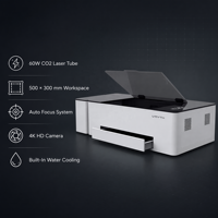 Máquina de Corte y Grabado Láser CO2 de 60W, 500x300mm, con Cámara 4K HD y Enfoque Automático para Madera, Acrílico, Cuero, Pequeñas Empresas