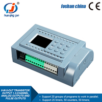 Huaqingjun 8-in 8-out Salida de transistor PLC 2AO 0-20mA Salidas de pulso Controlador lógico programable analógico para motores paso a paso
