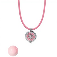 Collier minimaliste en acier inoxydable avec pendentif chaîne ajouré à ions négatifs, diffuseur d'aromathérapie pour huiles essentielles et parfums