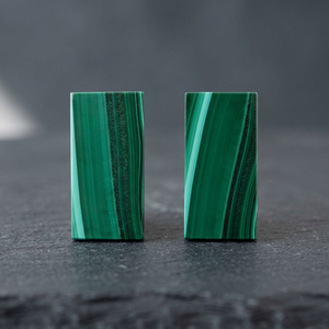 Cuentas Sueltas de Malaquita Verde de Alta Calidad, 8x16mm, Rectangulares Planas, Piedras Preciosas Naturales Lisas, Tamaño Calibrado, para Fabricación de Joyería - Product Image 3
