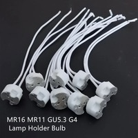 Prix d'usine – Connecteurs de douille de lampe en céramique GU10 MR16, adaptateur LED CFL halogène, base de lampe G4 avec câble de 15 cm