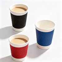 Gobelet à café en papier ondulé personnalisé SP5289 avec logo, qualité alimentaire, isolé thermiquement, jetable, double paroi, pour boissons chaudes, taille personnalisée