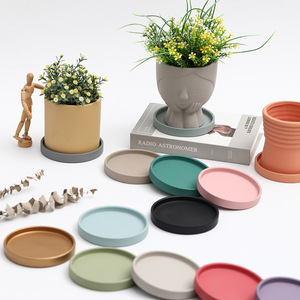 P184 Vaso per Fiori in Ceramica Stile Nordico INS, Colore Morandi, con Vassoio e Base Rotonda per Decorazione Domestica - Product Image 1