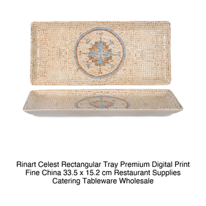 Plateau de service rectangulaire Celest 33,5 × 15,2 cm, porcelaine fine de qualité supérieure, impression numérique Rinart - Product Image 2