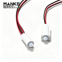 Saklar Sensor Gerak Induksi Manusia Inframerah PIR Manke DC12V 24V Pemasangan Cepat untuk Lampu Lemari Pakaian, Kabinet, dan Furnitur