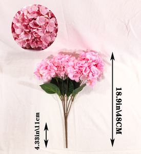 Ramo de flores de hortensia artificiales de alta calidad para centros de mesa de boda decoración de flores - Product Image 6