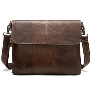Bolsa de mensajero de cuero retro personalizable para hombre, estilo de moda, primera capa de piel de vaca, Europa, Estados Unidos, venta al por mayor transfronteriza - Product Image 3