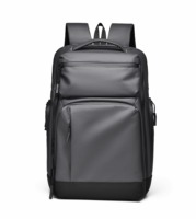 Tas Ransel Komputer Pria Outdoor Bahan Polyester Anti Air dengan Ritsleting untuk Kantor Bisnis Gaya Korea
