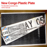 Plaque d'immatriculation de voiture décorative de style nouveau, RDC Congo CGO, haute qualité, en plastique acrylique réfléchissant avec filigrane anti-contrefaçon