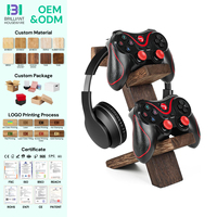 Support de manette de jeu universel à 2 niveaux en bambou, support de casque pour Xbox Series PS5 PS4