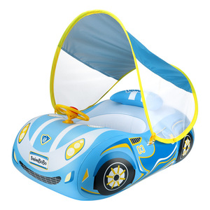 Flotador inflable para asiento de coche Swimbobo para niños con volante, diseño de dibujos animados azul 03 - Product Image 2
