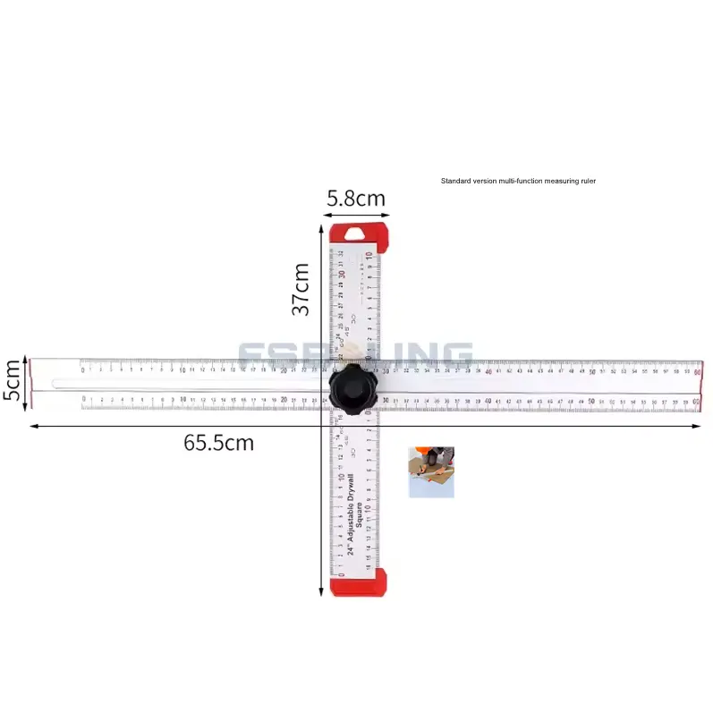 목공 도구 T 자형 눈금자로 목재의 길이 너비와 높이를 쉽게 측정 할 수 있습니다.