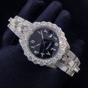 Reloj Vvs Moissanite para hombre, probador de diamantes aprobados, números romanos, reloj mecánico de cuerda automática de alta calidad helado - Product Image 6