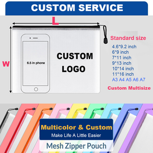 Bolsa de Malla Personalizada A3/A4/A5/A6 con Cierre, Bolsa para Documentos Impermeable, Estuche para Lápices, Bolsas de Almacenamiento para Útiles Escolares y de Oficina - Product Image 2