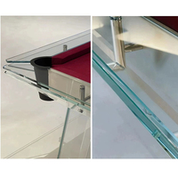 Table de billard haut de gamme pour la maison, design moderne et luxueux, verre cristal, sur mesure, 9 pieds, plateau en ardoise, poches en cuir de vache