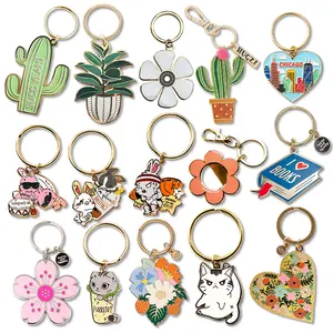 Wholesale Custom Anime Soft Hard Enamel 3D Key Chains Cute Logo Zinc Alloy Iron Metal KeyChain Butterfly Keychain