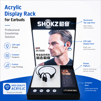 Support d'affichage personnalisé en acrylique pour écouteurs avec éclairage LED, présentoir pour écouteurs avec support de contrôleur, présentoir de comptoir pour produits