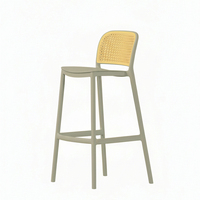 Tabouret de bar moderne en plastique pour l'intérieur et l'extérieur, idéal pour la maison, le bar et la cuisine, chaise de salle à manger durable pour restaurant