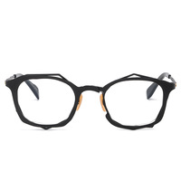 Montura de gafas ópticas de diseño japonés de alta gama, marco de gafas con forma cuadrada Irregular de titanio puro, edición limitada