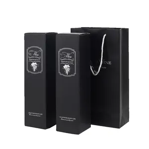 Toptan özel Logo lüks şarap kutusu manyetik katlanır kağıt karton hediye ambalajı için cam şişe sert ahşap PU deri